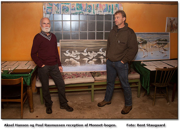 Aksel Hansen og Poul Rasmussen ved receptionen af bogen: Monnet - en strandeng p Taasinge. Foto: Bent Staugaard Klik p billedet bner til flere billeder