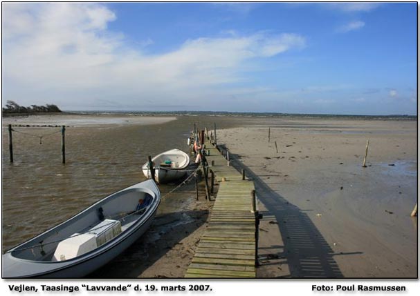 Lavvande ved havnen, Vejlen Taasinge. Foto: Poul Rasmussen